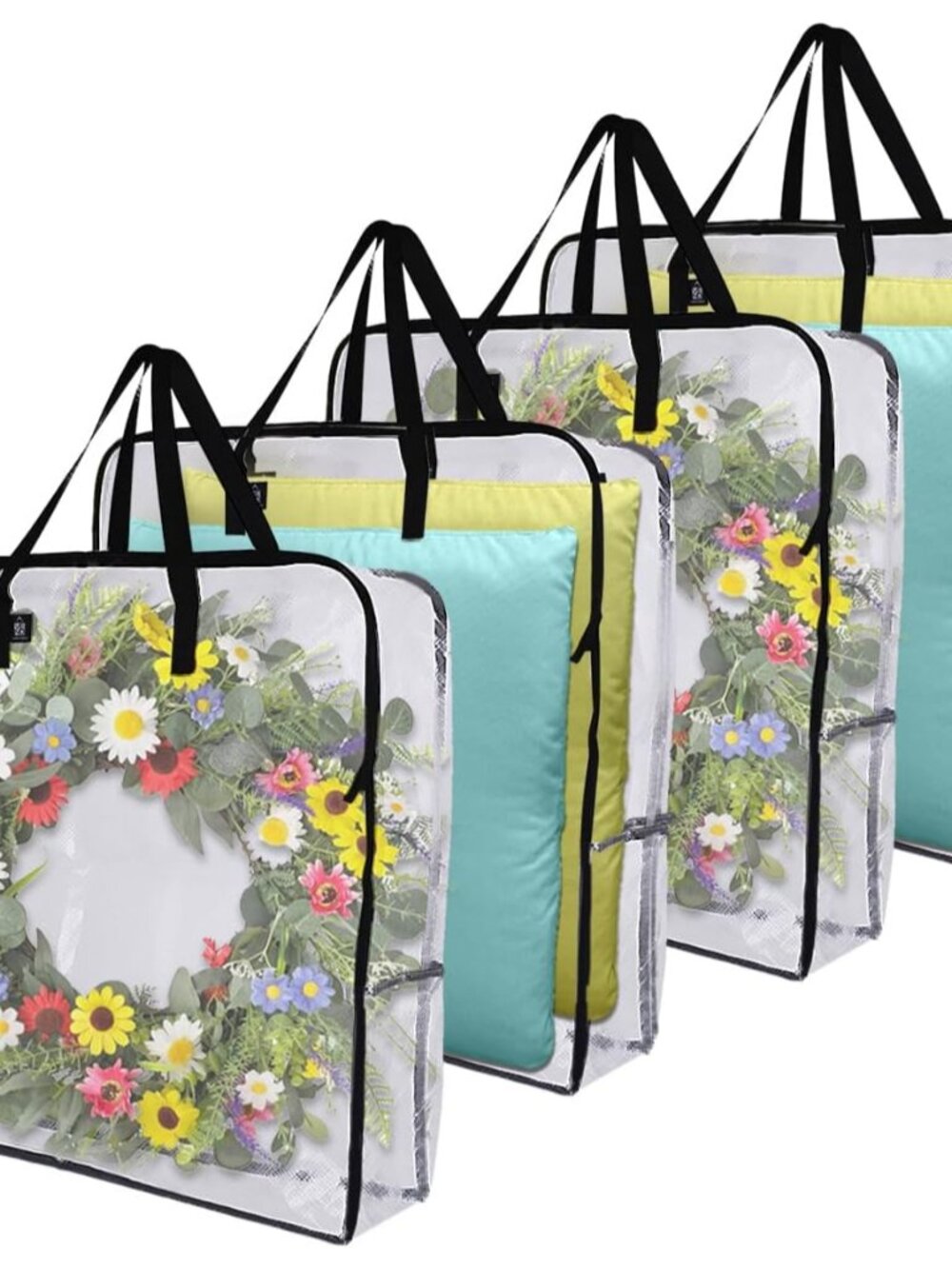 4 Pack Summer Wreath Storage Bag, Spring, Christmas Decoration Garland Container